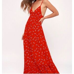 Billabong Red Floral Maxi Dress
